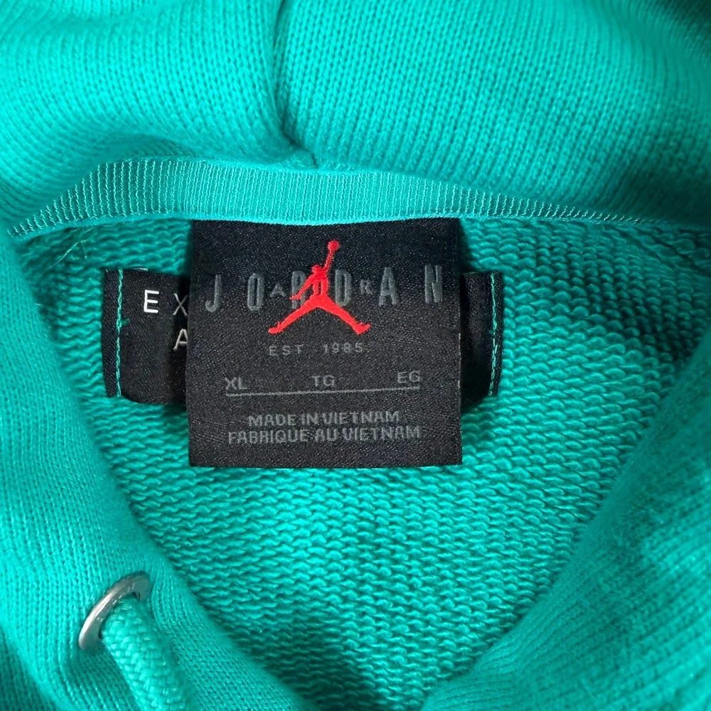 Jordan Air Jordan Mens XL Teal Pullover Hoodie Embroidered Logo Casual Athletic
